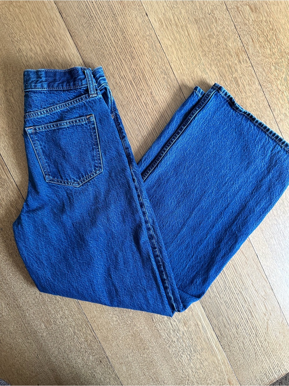 Abercrombie & Fitch Wide-Leg Jeans in Dark Blue Wash Size 25 Regular - Picture 10 of 11